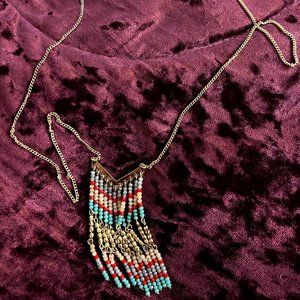 African statement necklace multi colored beads